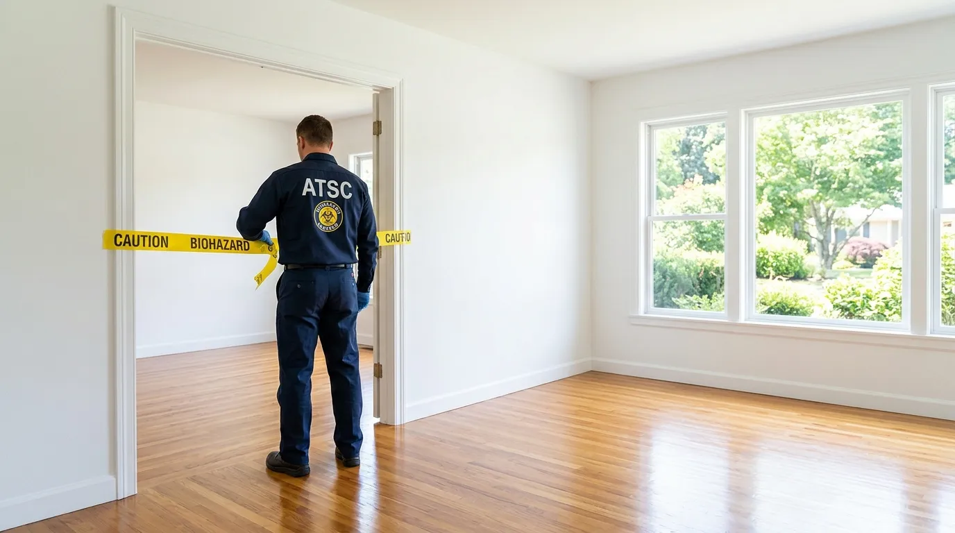 Certified biohazard cleanup crew performing Decomposition Cleanup in Westfield